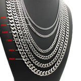 Stainless Steel Necklace Cuban Chain Hip Hop Choker Jewelry Gift