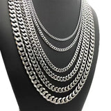 Stainless Steel Necklace Cuban Chain Hip Hop Choker Jewelry Gift