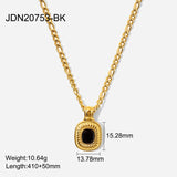 Women's Stainless Steel Necklace with Semi-Precious Stone Pendant