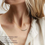 Stainless Steel Pearl Pendant Necklace Choker Jewelry