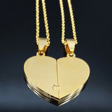 Heart Choker Necklace Stainless Steel Women Men Gift N756S01