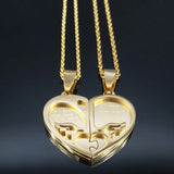 Heart Choker Necklace Stainless Steel Women Men Gift N756S01