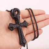 Stainless Steel Jesus Cross Pendant Necklace with Box Link Chain 24inch