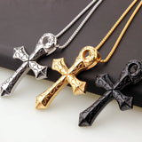 Stainless Steel Jesus Cross Pendant Necklace with Box Link Chain 24inch