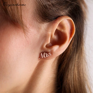 Custom Name Stud Earrings for Women Girls
