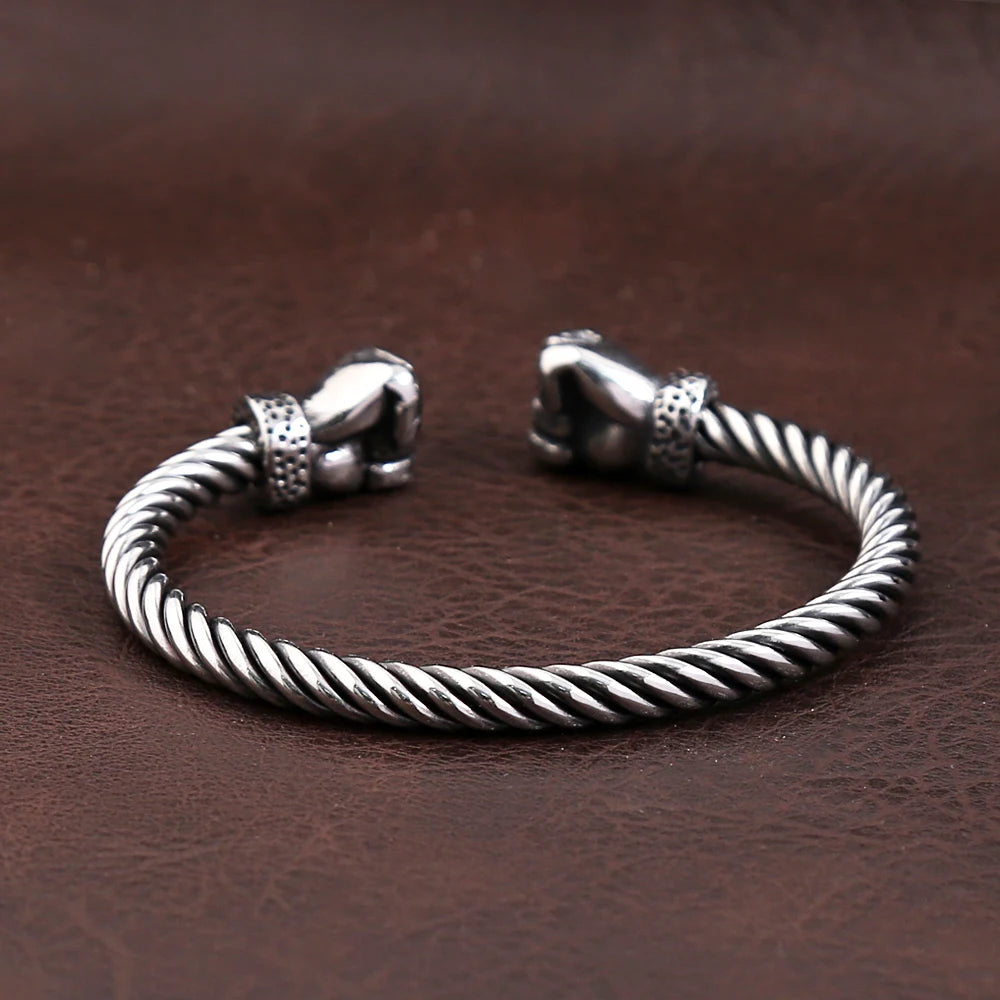 Men Boys Power Fist Bracelet Stainless Steel Punk Biker Cuff Bracelet