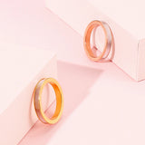 Stainless Steel Rings for Women Girl Silver Rose Shell Engagement Party Jewelry