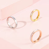 Stainless Steel Rings for Women Girl Silver Rose Shell Engagement Party Jewelry
