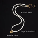 Stainless Steel Initial Letter Women Necklace Gift