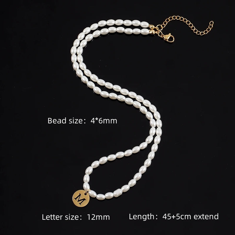 Stainless Steel Initial Letter Women Necklace Gift