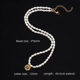 Stainless Steel Initial Letter Women Necklace Gift