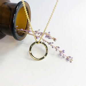 Personalized Family Necklace with 3-4 Names & Engraved Rings