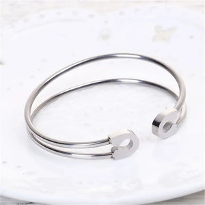 Stainless Steel Safety Pin Cuff Bracelet Jewelry For Women Girls Gift