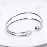 Stainless Steel Safety Pin Cuff Bracelet Jewelry For Women Girls Gift