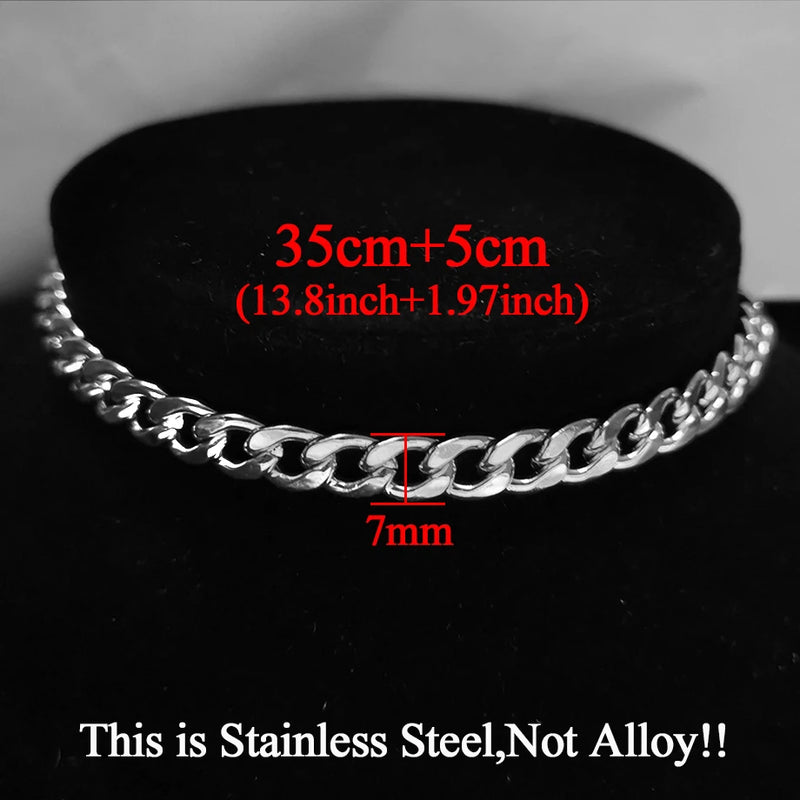 Chunky Cuban Link Chain Choker Necklace Hip Hop Charm Collares Jewelry