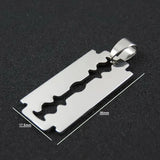 Stainless Steel Razor Blades Pendant Necklace Hero Jewelry