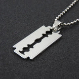 Stainless Steel Razor Blades Pendant Necklace Hero Jewelry