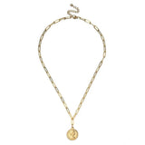 Stainless Steel Square Chain Coin Pendant Necklace For Women
