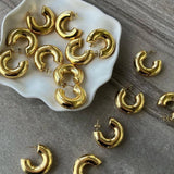 Stainless Steel Thick CC Huggie Hoop Earrings Round Tube PVD Ear Buckle