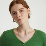 Stainless Steel Thick CC Huggie Hoop Earrings Round Tube PVD Ear Buckle
