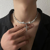 Stainless Steel Cross Pendant Necklace for Women Men