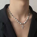 Stainless Steel Cross Pendant Necklace for Women Men