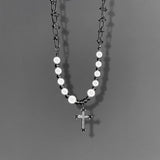 Stainless Steel Cross Pendant Necklace for Women Men