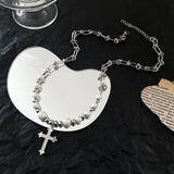 Stainless Steel Cross Pendant Necklace for Women Men