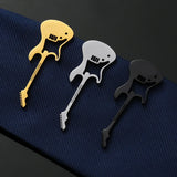 Stainless Steel Guitar Tie Clip for Men