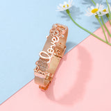 Stainless Steel Watch Strap Charm Bangle Beads Bracelet