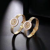 Stainless Steel CZ Letter Initial Charm Bracelet Watch