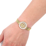Stainless Steel CZ Letter Initial Charm Bracelet Watch
