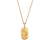 Zircon Constellation Necklace Stainless Steel Oval Pendant