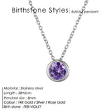 Stainless Steel Zircon Necklace Geometric Design