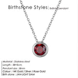 Stainless Steel Zircon Necklace Geometric Design
