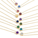 Stainless Steel Zircon Necklace Geometric Design