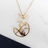 Stainless Steel Fox Pendant Women Animal Necklace Jewelry