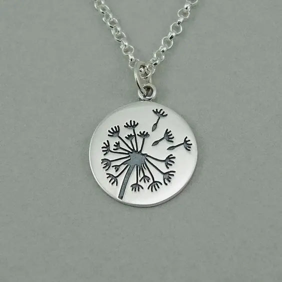 Stainless Steel Dandelion Pendant Necklace for Women