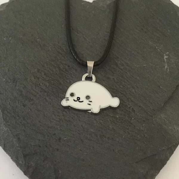 Small Sea Lion Pendant Necklace Stainless Steel Women Jewelry