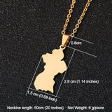 Stainless Steel Guyana Map Pendant Necklace for Women