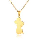 Stainless Steel Guyana Map Pendant Necklace for Women