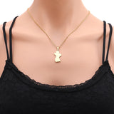 Stainless Steel Guyana Map Pendant Necklace for Women