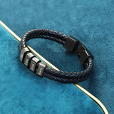 Men's Stainless Steel Leather Braided Bracelet