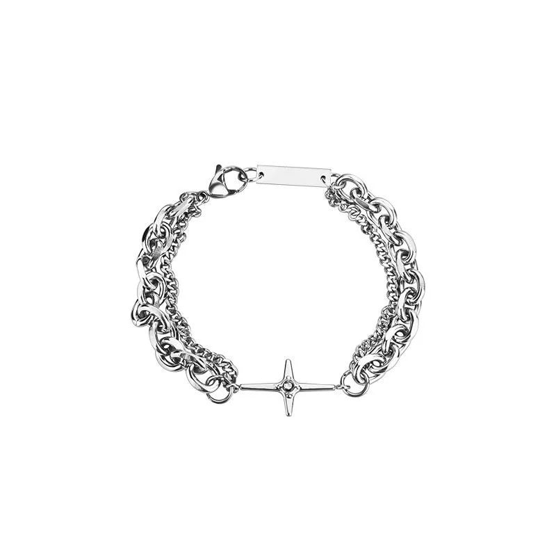 Rough Square Cross Men's Bracelet Personality Cold Wind Style