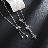 Star Crystal Pendant Necklace Three Stars Chain Necklace