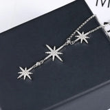 Star Crystal Pendant Necklace Three Stars Chain Necklace