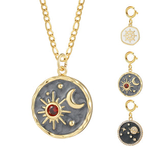 Star Moon Pendant Necklace Women Jewelry DIY Charms Chain Zircon