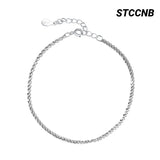 Starry Sky Sparkle Silver Women's Anklet Copper Plated