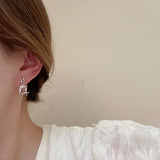 Stars Transparent Square Stud Earrings Women Jewelry