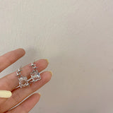 Stars Transparent Square Stud Earrings Women Jewelry